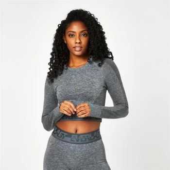 Image of Everlast Seamless Long Sleeve Crop Top - New Charcoal