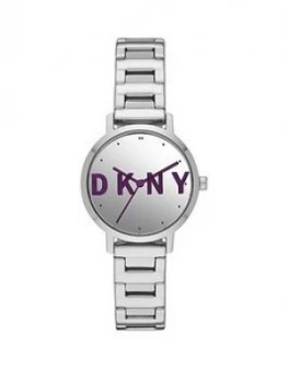 Image of DKNY The Modernist Silver Logo Dial Stainless Steel Bracelet Watch, One Colour, Women