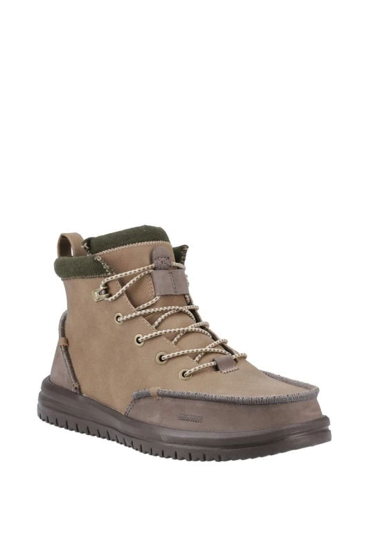 Image of HEYDUDE Mens Bradley Tumbled Classic Boots in Brown Size: 8 Brown Male 8