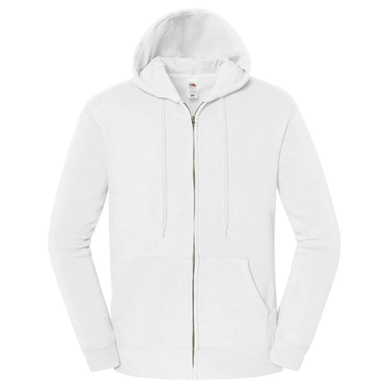 Image of Fruit of the Loom Mens Iconic Premium Full Zip Hoodie in White Size: Large White Male L