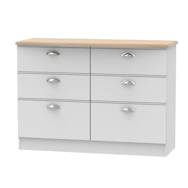 Image of Ready Assembled 2 U Albert 6 Drawer Wide Chest (Ready Assembled) in Grey Grey Unisex
