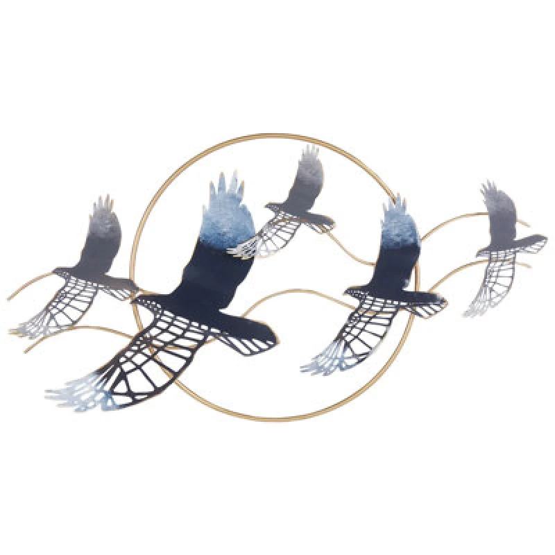 Image of Beliani Wall Decor Bird Tellurium Metal 50 Cm Gold