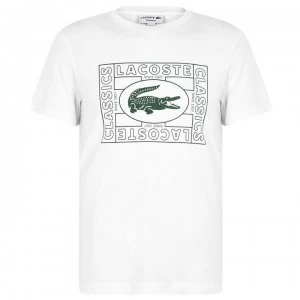 Image of Lacoste Box Word T Shirt - White