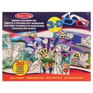 Image of Melissa and Doug Easy to See 3 D Kidsamp39 Coloring Pad Princesses Fairies Horses and More 3 years
