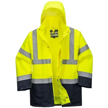 Image of Portwest - S766YNRM - sz M Essential 5-in-1 Two-Tone Jacket - Yellow/Navy