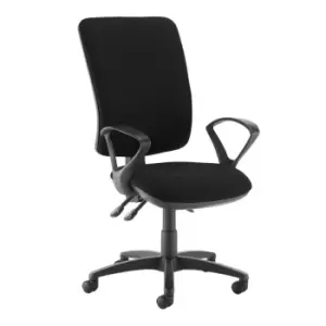 Image of Dams MTO Senza Extra High Back Operator Chair with Fixed Arms - Curacao Blue