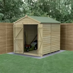Image of 8' x 6' Forest Beckwood 25yr Guarantee Shiplap Pressure Treated Windowless Double Door Apex Wooden Shed (2.42m x 1.99m)
