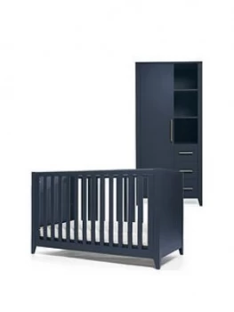 Image of Mamas & Papas Midnight Blue Melfi Cot Bed & Storage Wardrobe