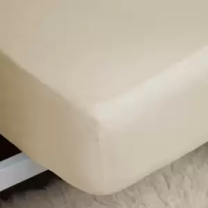 Image of 400 Thread Count 100% Egyptian Cotton 15" Extra Deep Fitted Sheet, Cream, Super King - Belledorm