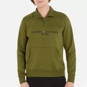Image of Tommy Hilfiger Mens Tommy Logo Mockneck Sweatshirt - Putting Green - M