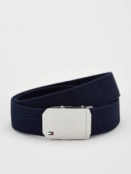 Image of Tommy Hilfiger Slider Buckle Elastic Belt - Sky Captain , Sky Captain, Size 100 Cms, Men