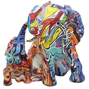 Image of Graffiti Elephants Sitting Figurine By Leonardo