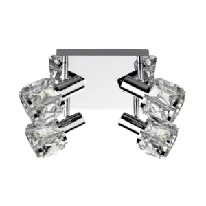Image of Niasa Crystal Ceiling Spotlight Clusters, Chrome, 4x E14
