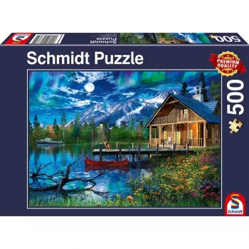 Image of Schmidt Mountain Lake in The Moonlight Jigsaw Puzzle - 500 Pieces
