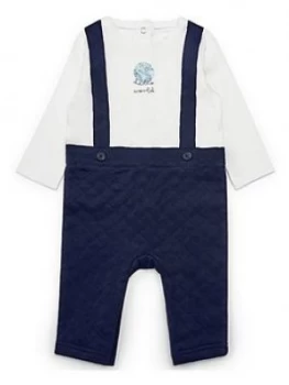 Image of Mamas & Papas Mock Dungaree Romper Baby Boys