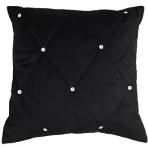 Image of Riva Paoletti New Diamante Cushion Cover (45 x 45cm) (Black) - Black