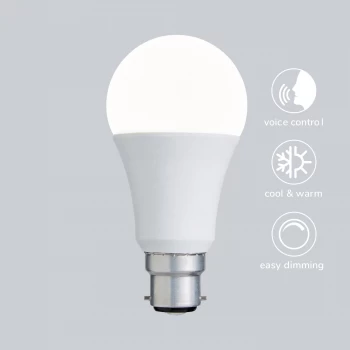 Image of Status Smart Alexa 9 Watt GLS LED CT BC Bulb White