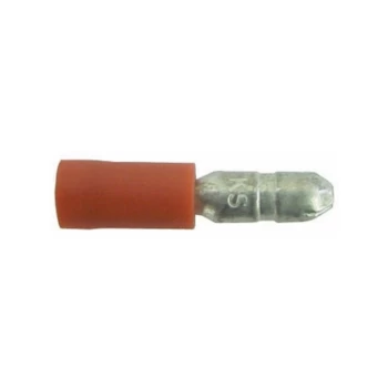 Image of Wiring Connectors - Red - Male Bullet - 4mm - Pack of 25 - PWN771 - Wot-nots