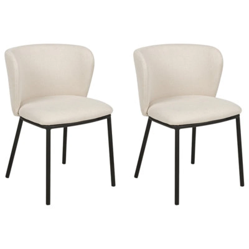 Image of Beliani Set Of 2 Dining Chairs Mina Off-White