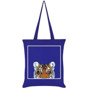 Image of Inquisitive Creatures Tiger Tote Bag (38 x 42cm) (Blue) - Blue