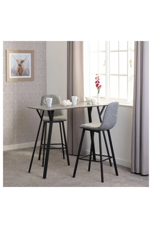 Image of Seconique Quebec Concrete Effect Bar Table and 2 Chair Set