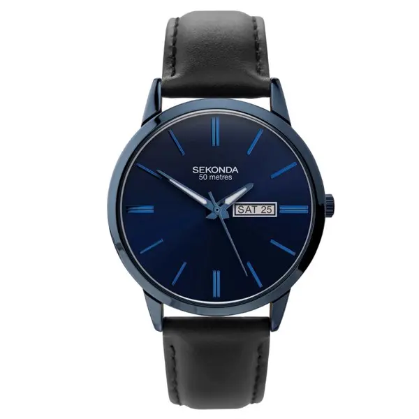 Image of Sekonda 1843 Blue Dial Black Strap Watch - W31217