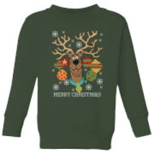 Image of Scooby Doo Kids Christmas Sweatshirt - Forest Green - 7-8 Years