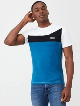 Image of Barbour International Steering Colour Block T-Shirt - White/Black/Teal