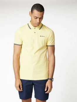 Image of Ben Sherman Signature Polo Top - Lemon, Lemon Size M Men
