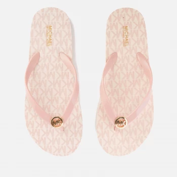 Image of Michael Kors Womens MK Logo Flip Flops - Dark Ballet - US 9/UK 6 - Pink