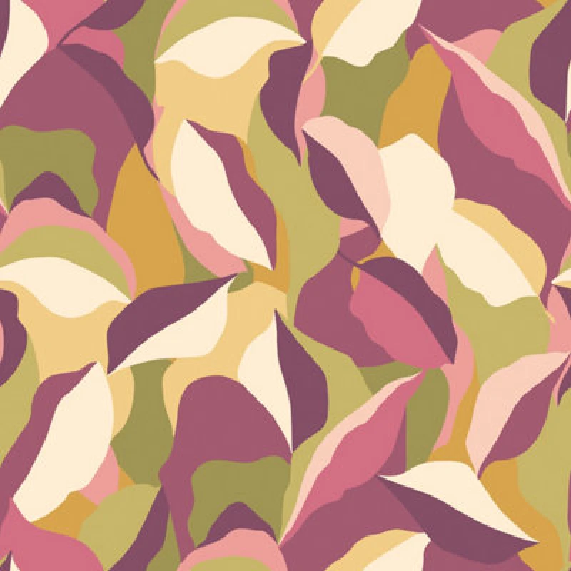 Image of Hoopla Walls Leafy Patchwork Plum & Olive Smooth Matt Wallpaper