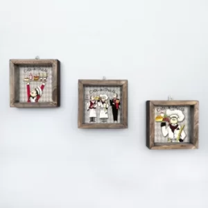 Image of UKZM013 Multicolor Decorative Framed MDF Painting (3 Pieces)