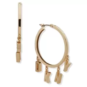 Image of Ladies DKNY Jewellery PE 35MM DKNY HOOP GLD