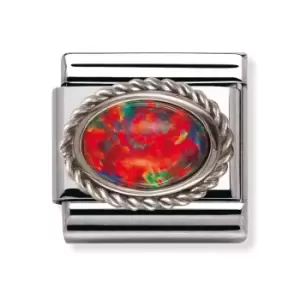 Image of Nomination Classic Silver Red Opal Charm