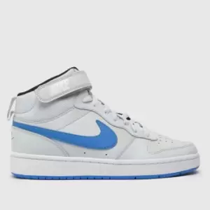 Image of Nike Light Grey Court Borough Mid 2 Boys Youth Trainers