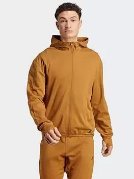 Image of adidas Yoga Base Training Aeroready Full-zip Hoodie, Gold, Size XL, Men