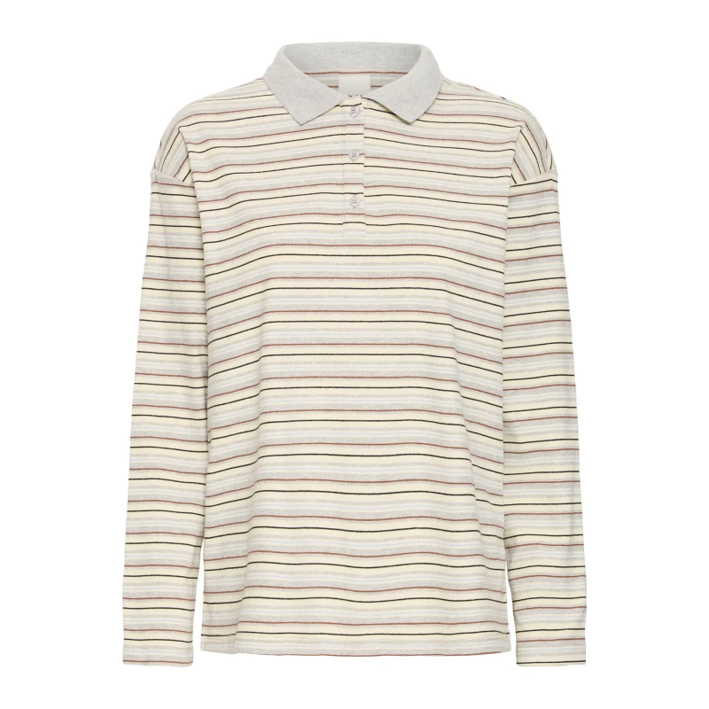 Image of Ichi Womens long-sleeved polo shirt Ichi Becky Gris Female XS