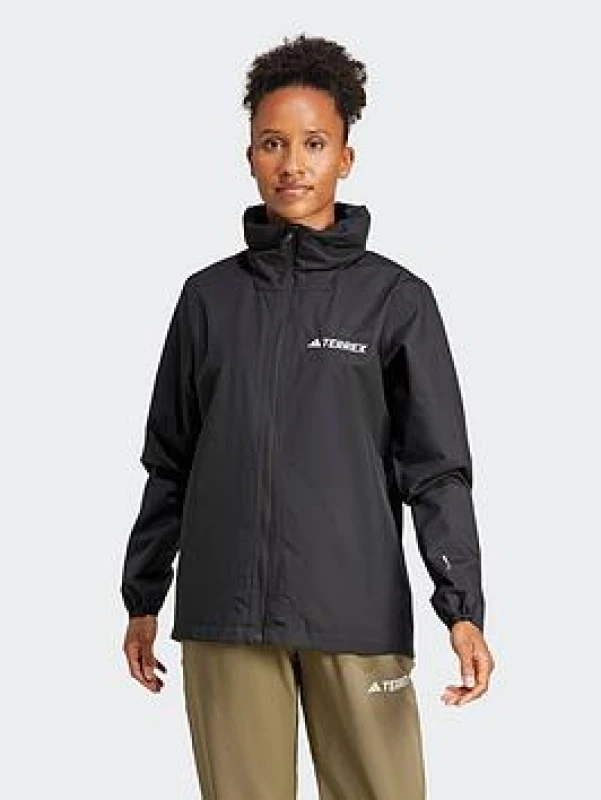 Image of Womens waterproof hiking jacket adidas Terrex Multi Essentials 2 Layer Noir Female XS