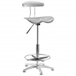 Image of Teknik Office Tek Silver Draughting Chair with Polished Steel Footring