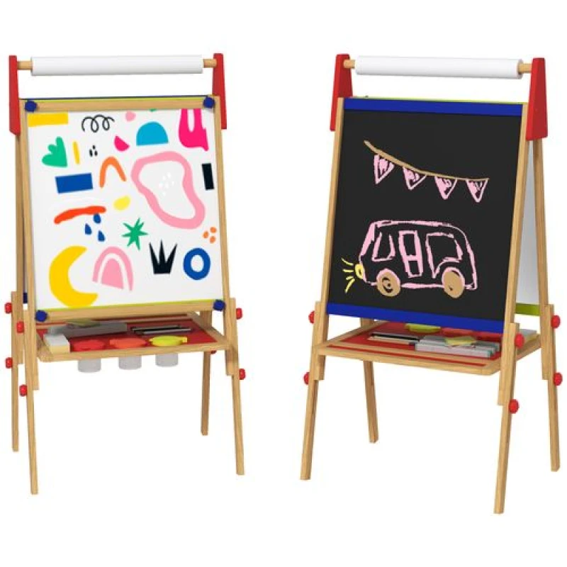 Image of AIYAPLAY 3 in 1 Kids Easel with Paper Roll TJ Hughes Natural 5061025079339