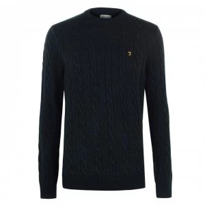 Image of Farah Vintage Cobby Crew Sweater - Deep Olive 372