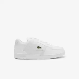 Image of Mens Lacoste Court Cage Leather Trainers Size 8 UK White