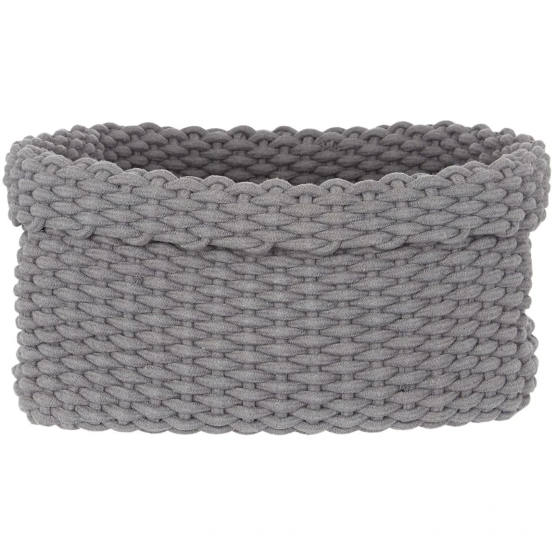 Image of Hotel Collection Hayden Rope Basket, Small - Grey Grey One Size