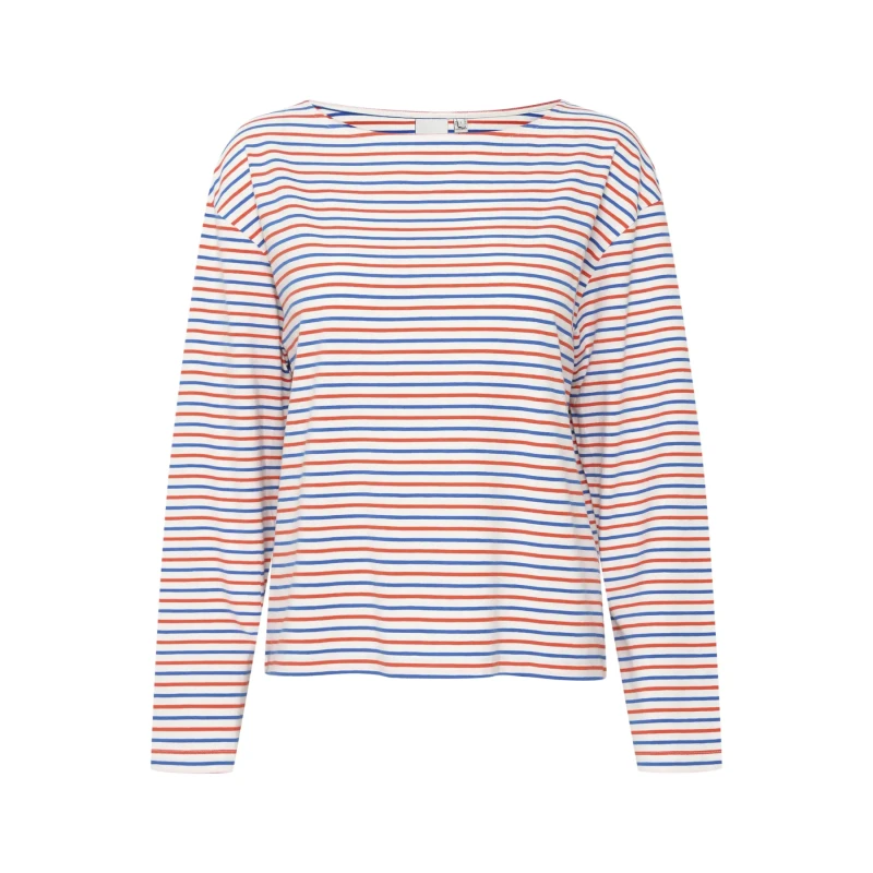 Image of Ichi Womens long-sleeved boat-neck T-Shirt Ichi Mira Blanc Female L