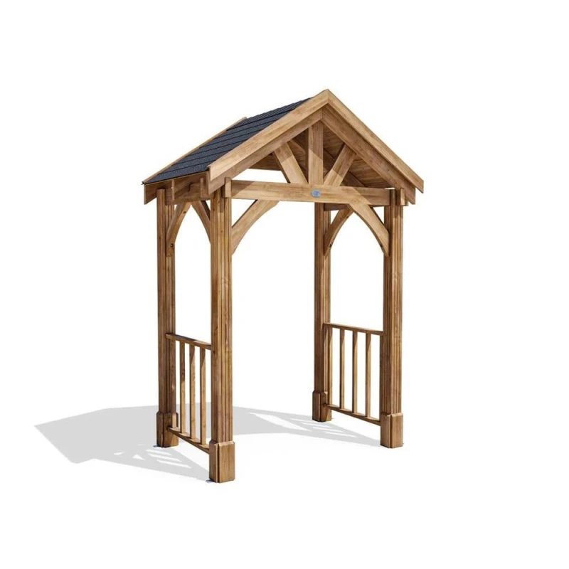 Image of Dunster House Wooden Porch Canopy Kit 2M X 1.5M Pressure Treated, Black Shingles Thunderdam