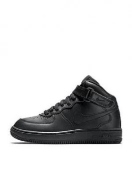 Image of Nike Force 1 Mid Childrens Trainers - Black, Size 2
