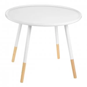 Image of Viborg Large Round Side MDF Table - White