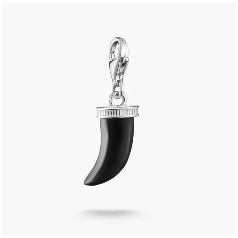 Image of Thomas Sabo 2235-023-11 Silver Charm Pendant Tooth Obsidian Jewellery