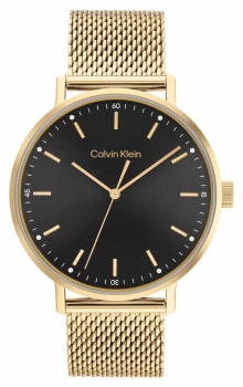 Image of Calvin Klein 25200049 Black Dial Gold Stainless Steel Watch