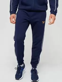 Image of Reebok Workout Ready Piping Joggers - Navy, Size L, Men